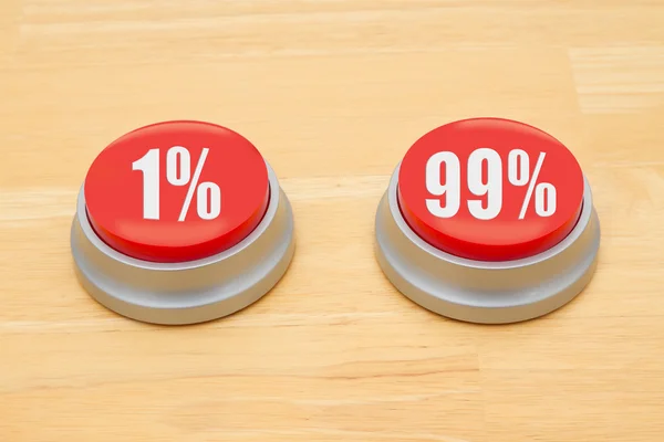 The difference between the one percent and 99 percent — Stock Photo, Image