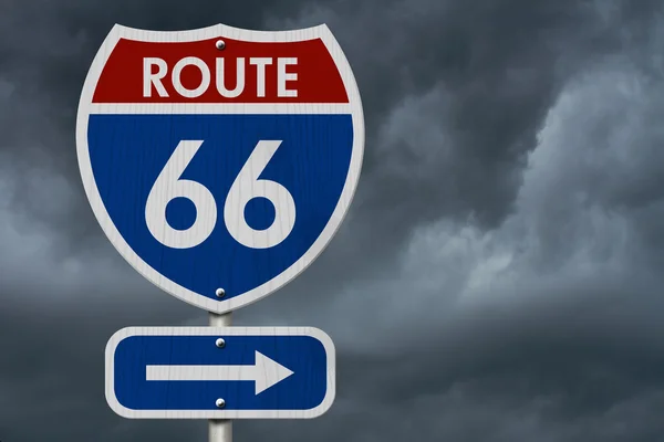 Amerikaanse Route 66 Highway verkeersbord — Stockfoto