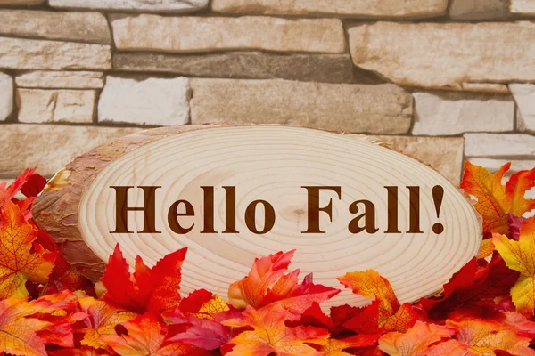 Hello Fall Mensagem — Fotografia de Stock