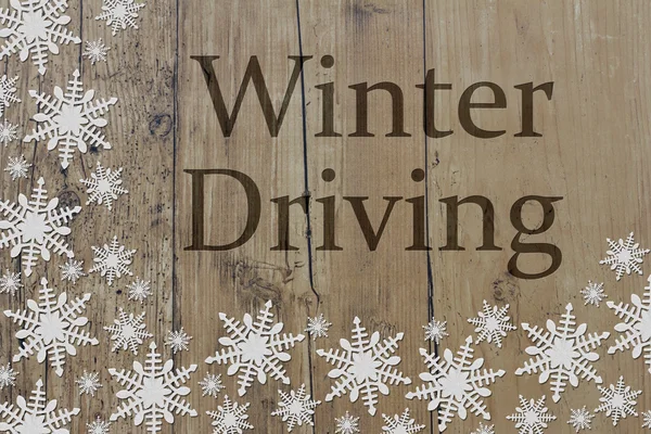 Vinter körning meddelande — Stockfoto
