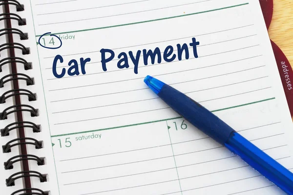 Påminnelse att betala din bil betalning — Stockfoto