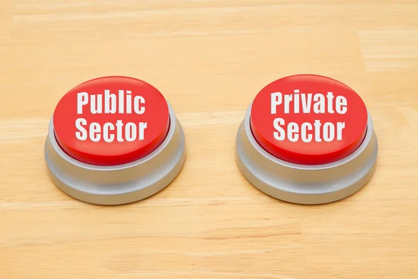 The difference between public sector and private sector — Stock Photo, Image