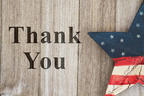USA patriotic thank you message