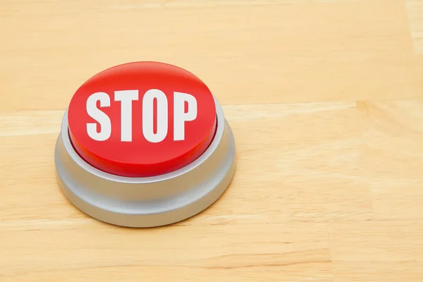 Ein roter Stopp-Knopf — Stockfoto