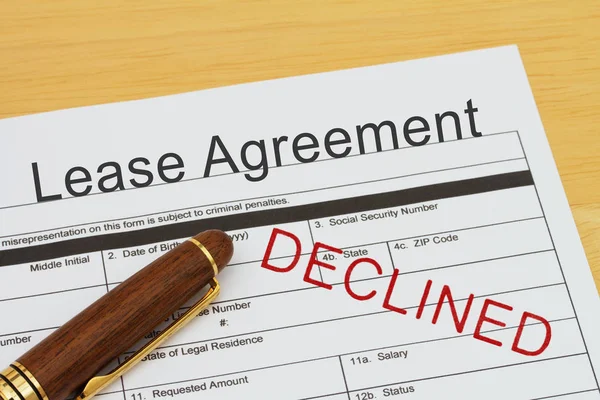 Applying for a Lease Agreement Declined — Stock Photo, Image