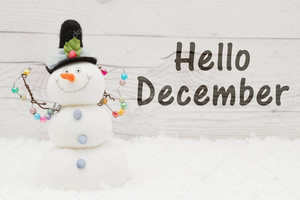 Hello December message