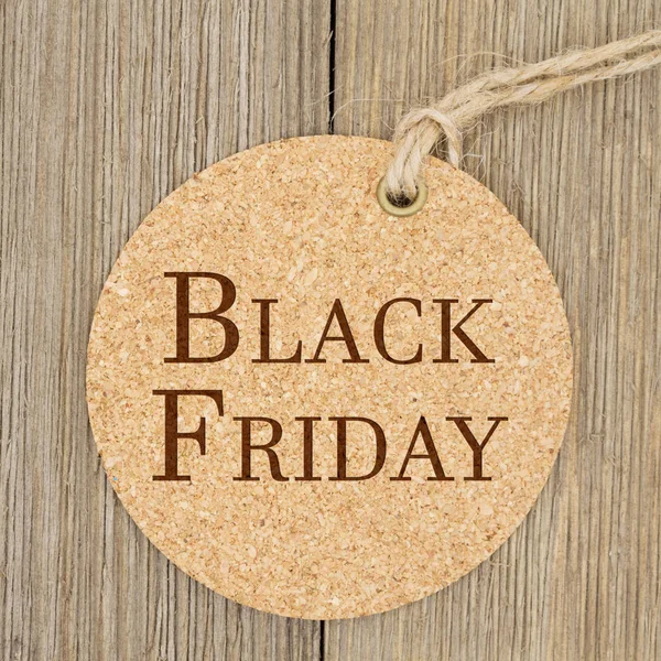 Old fashion ronde Black Friday étiquette cadeau — Photo