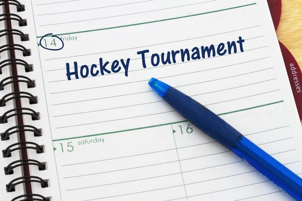 Il tuo programma dei tornei di hockey — Foto Stock