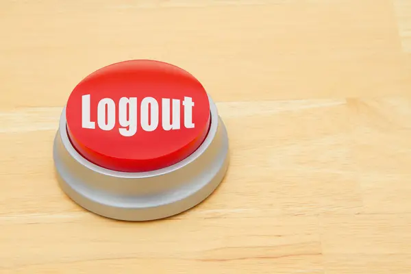 A Logout red push button — Stock Photo, Image