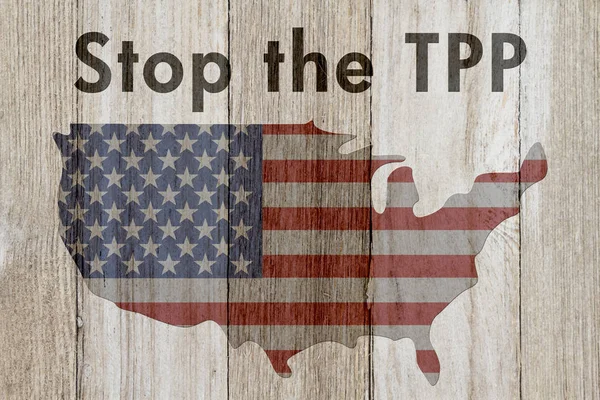 Stop a trans-pacific partnerségi megállapodás üzenet — Stock Fotó