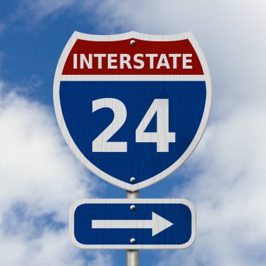 ABD eyaletler arası 24 Otoban işareti
