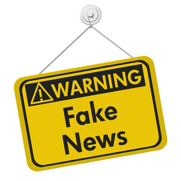 Fake news warning sign — Stock Photo, Image