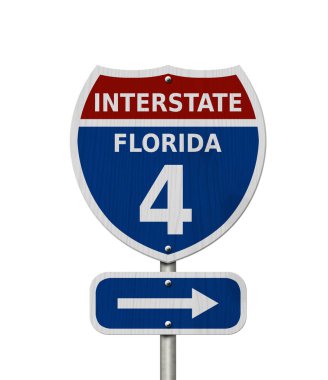 USA Interstate 4 highway sign clipart
