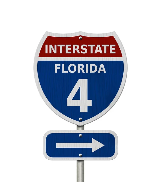 US-Autobahnschild Interstate 4 — Stockfoto