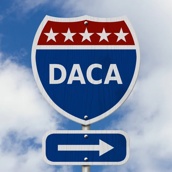 Señal de carretera interestatal DACA USA — Foto de Stock