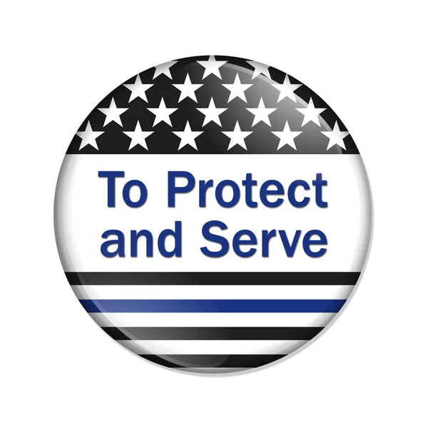 To protect and serve button — Stock Photo, Image