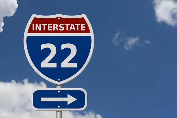 USA Interstate 22 highway sign