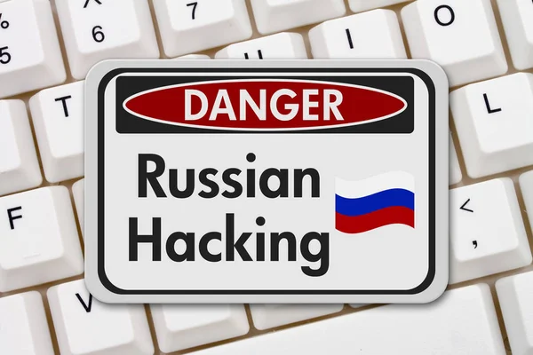 Russian hacking danger sign — Stock Photo, Image