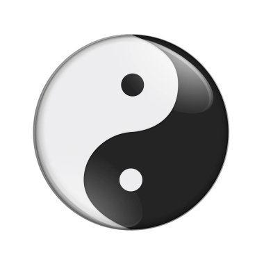 Siyah ve beyaz Yin Yang sembolü