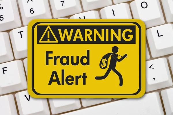 Fraud alert warning sign — Stock Photo, Image