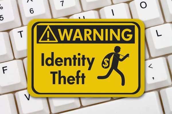 Identity theft warning sign — Stock Photo, Image