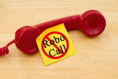 Stop getting a call from a Robocall clipart
