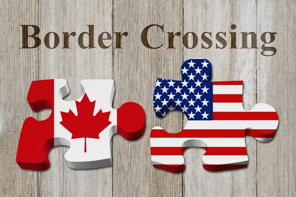 Canadians crossing the American border — Stock Photo, Image