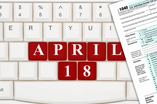 Taxes are due April 18 on 2017 — Stock Photo, Image