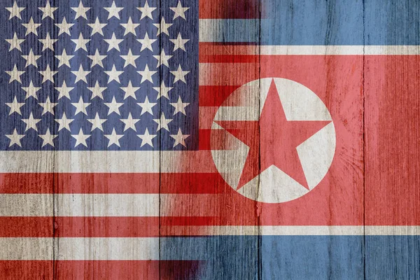 Відносини між США та Північної Кореї — стокове фото