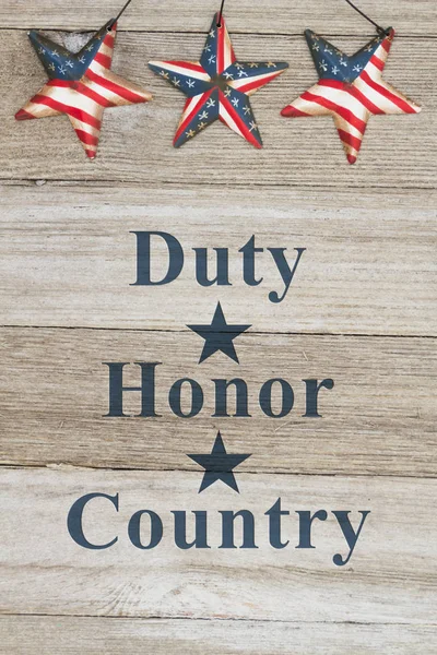 Duty Honor e messaggio Paese — Foto Stock
