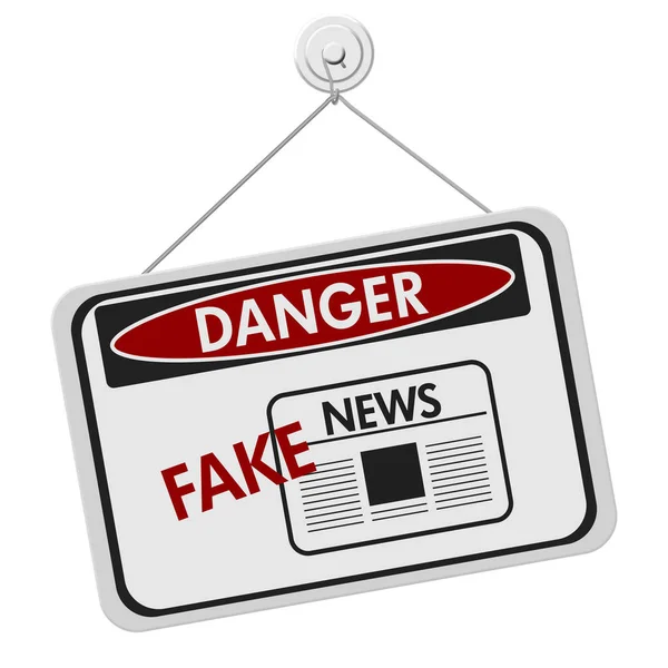 Señal de peligro de noticias falsas — Foto de Stock