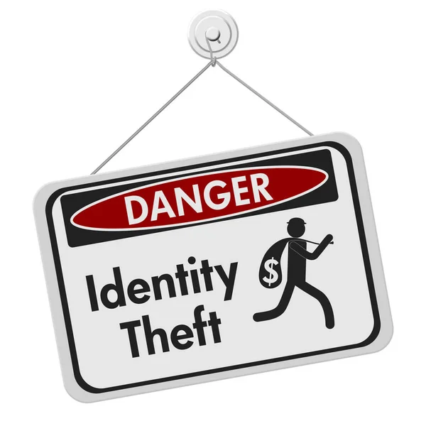Znamení nebezpečí krádeží identity — Stock fotografie