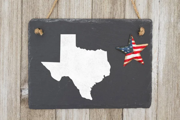 Rustykalne, patriotyczne chalkboard stanu Texas — Zdjęcie stockowe