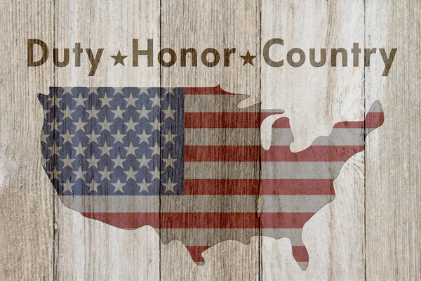 Duty Honor and Country message — Stock Photo, Image