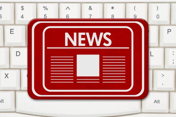 News sign on a keyboard — Stock Photo, Image