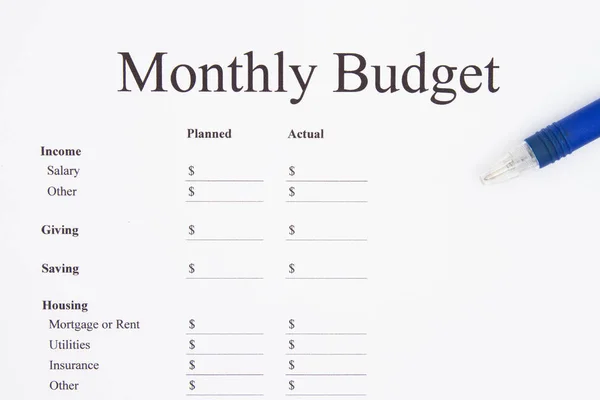 Creazione di un bilancio mensile — Foto Stock