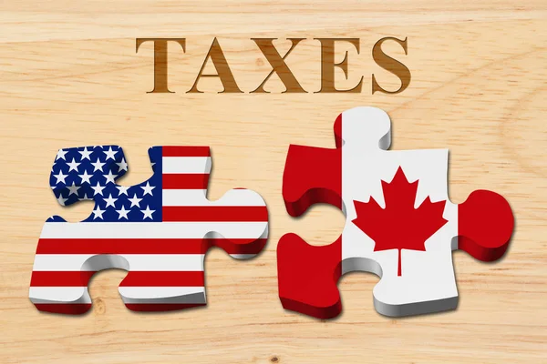 Americanos pagando impuestos canadienses — Foto de Stock