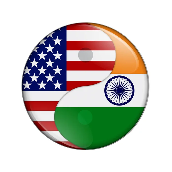 США и Индия работают вместе — стоковое фото