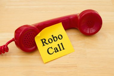 Getting a call from a Robocall clipart