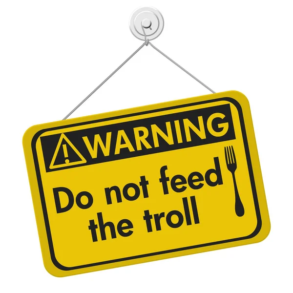 Füttern Sie das Troll-Warnschild nicht — Stockfoto