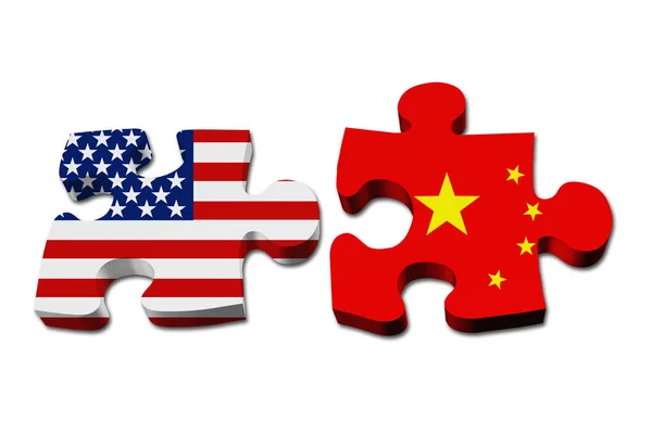 Relationship between the USA and China — Stock Photo, Image