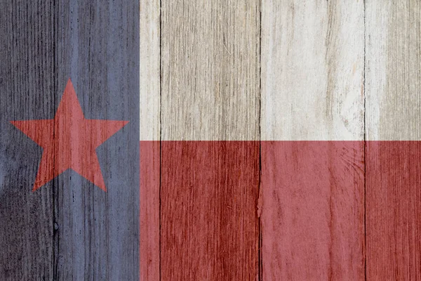 Una vieja bandera rústica de Texas en madera envejecida —  Fotos de Stock