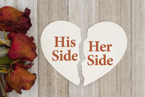 His and her side of divorce — Stock Photo, Image
