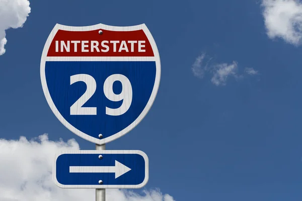 Znak autostrada Autostrada międzystanowa nr 29 w Stany Zjednoczone Ameryki — Zdjęcie stockowe