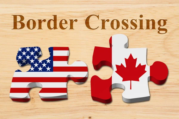 Americans crossing the Canadian border — Stock Photo, Image