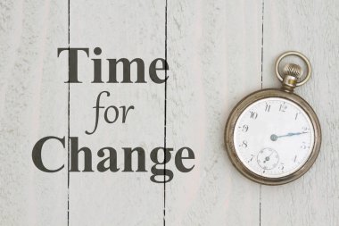 Saat değişikliği ileti retro cep saati ile için