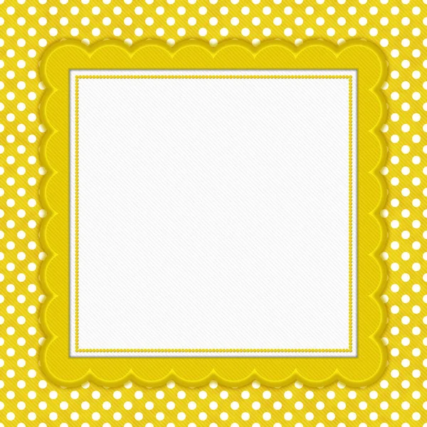 Žluté a bílé puntíky čtvercové hranice s kopií prostor — Stock fotografie