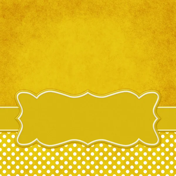 Yellow and white polka dot square border with copy space