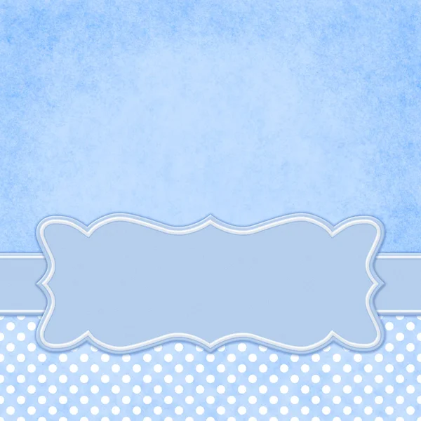 Blue and white polka dot square border with copy space — Stock Photo, Image