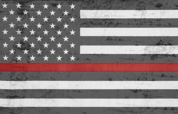 Weathered Estados Unidos de América bandera de línea roja delgada — Foto de Stock